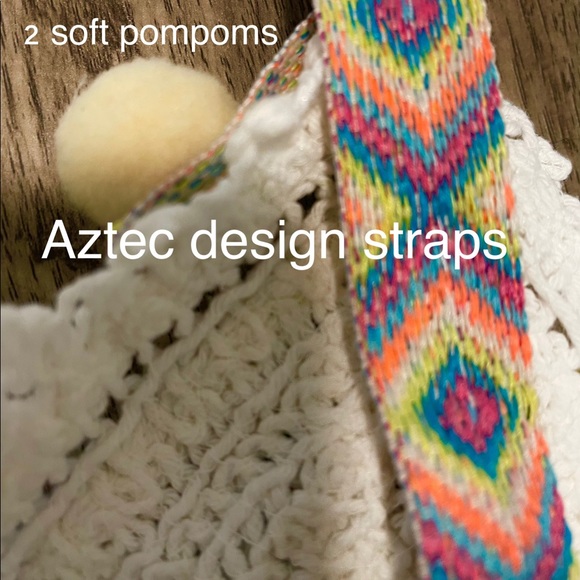 NWT S Boho tassel fringe white crochet rainbow top price final price is firm - Picture 3 of 16